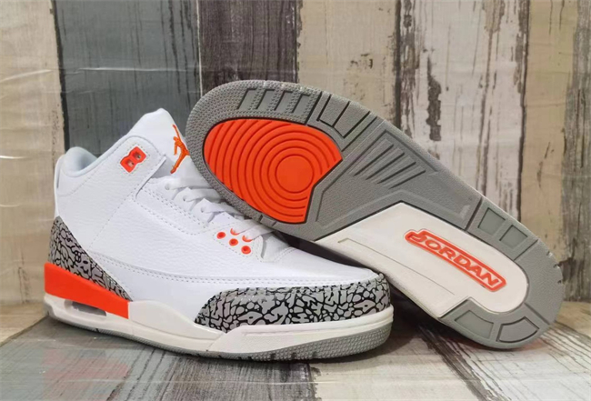Men's Running weapon Air Jordan 3 White/Orange Shoes 0112